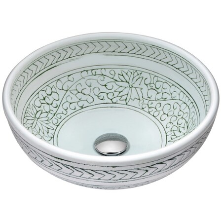 Anzzi Satui Vessel Sink in Décor White LS-AZ8204